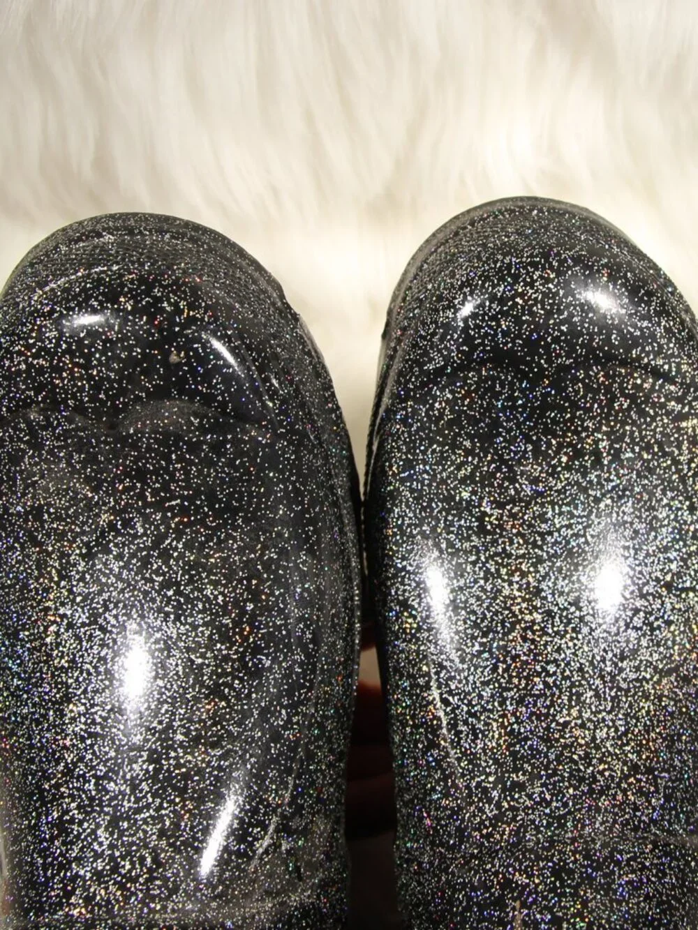 Hunter Women’s Starcloud Rain Boots Black Glitter US8 -  EU39 - See Video